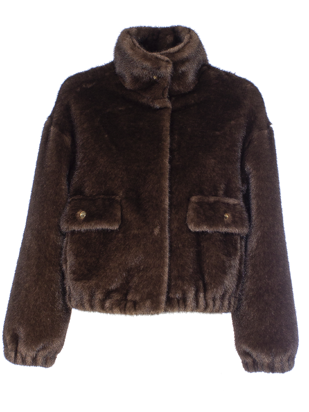 GIACCA CON TASCHINE FAUX FUR FAKE MINK,4 TG,100%PL,MADE IN PRC      - BROWN